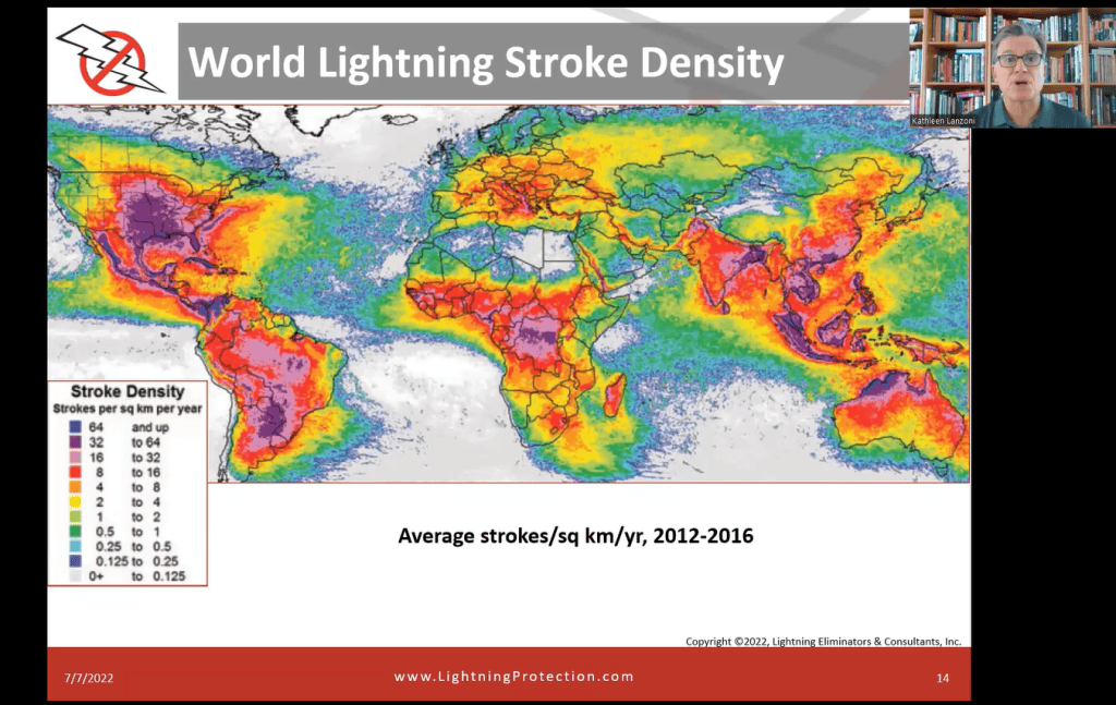 World Lightning Stroke Density